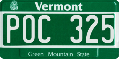 VT license plate POC325