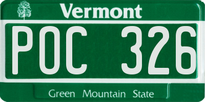 VT license plate POC326