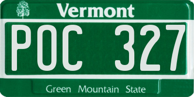 VT license plate POC327