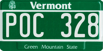 VT license plate POC328