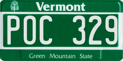 VT license plate POC329
