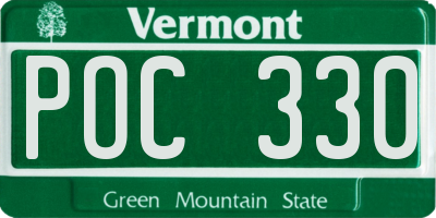 VT license plate POC330