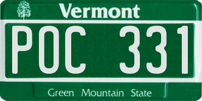 VT license plate POC331