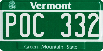 VT license plate POC332
