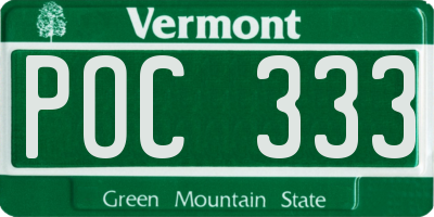 VT license plate POC333