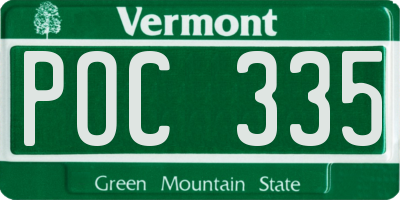 VT license plate POC335