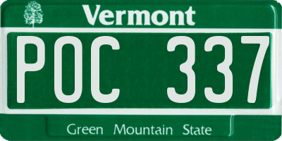 VT license plate POC337