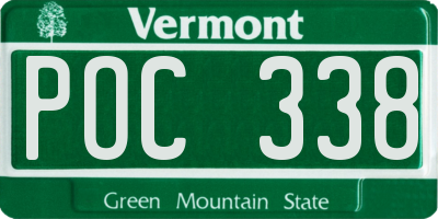 VT license plate POC338