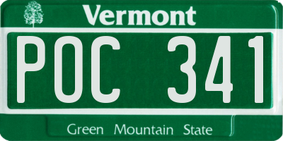 VT license plate POC341