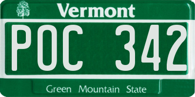 VT license plate POC342