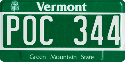 VT license plate POC344