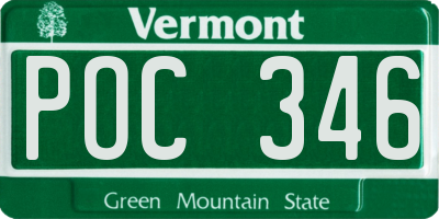 VT license plate POC346