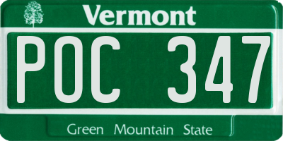 VT license plate POC347