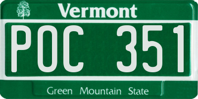 VT license plate POC351