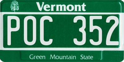 VT license plate POC352