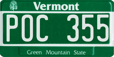 VT license plate POC355