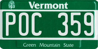 VT license plate POC359