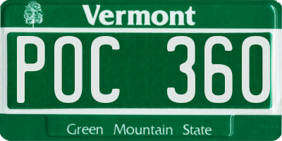 VT license plate POC360