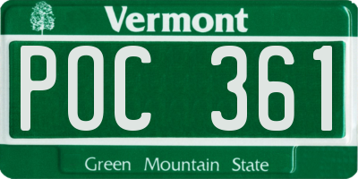 VT license plate POC361