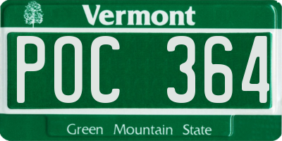 VT license plate POC364