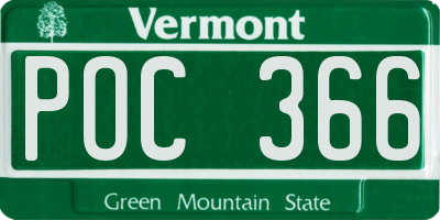 VT license plate POC366