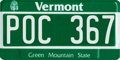 VT license plate POC367