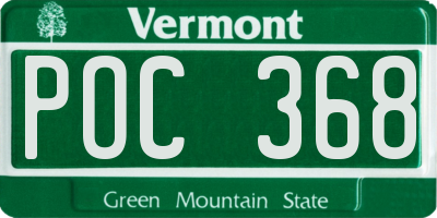 VT license plate POC368