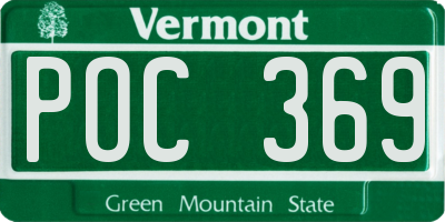 VT license plate POC369
