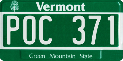 VT license plate POC371