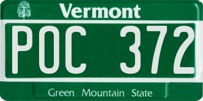 VT license plate POC372
