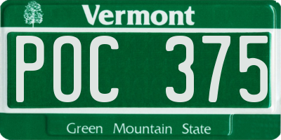 VT license plate POC375