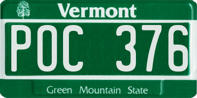 VT license plate POC376