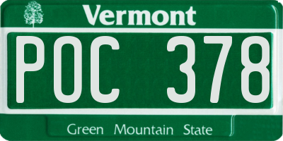 VT license plate POC378