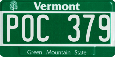 VT license plate POC379