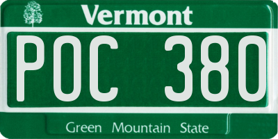 VT license plate POC380