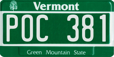 VT license plate POC381