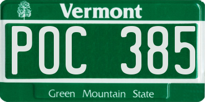 VT license plate POC385