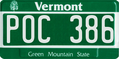 VT license plate POC386