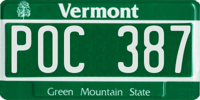 VT license plate POC387
