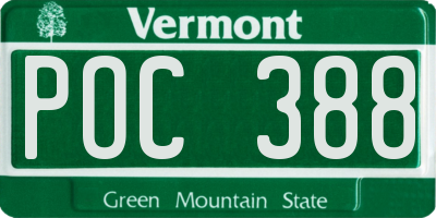 VT license plate POC388