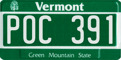 VT license plate POC391