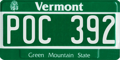 VT license plate POC392
