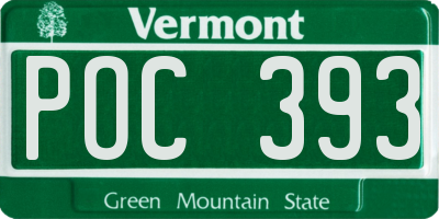 VT license plate POC393