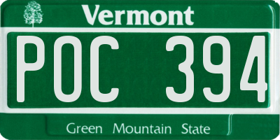 VT license plate POC394