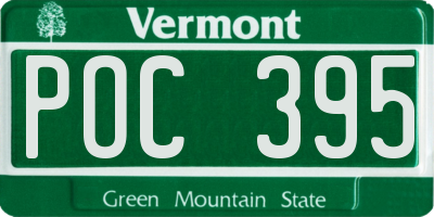 VT license plate POC395