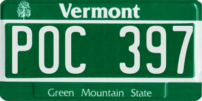 VT license plate POC397