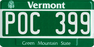 VT license plate POC399
