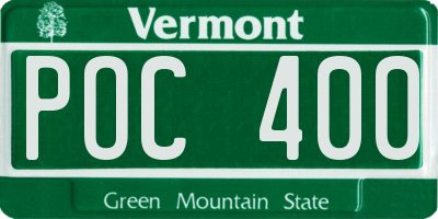VT license plate POC400