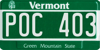 VT license plate POC403