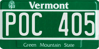 VT license plate POC405
